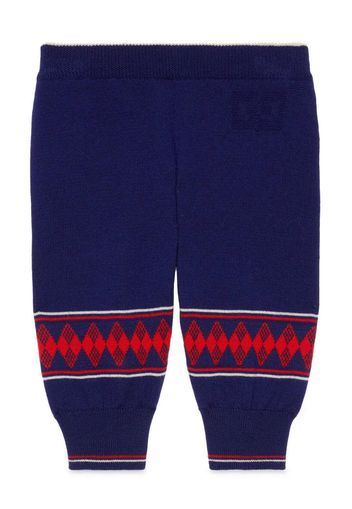 Gucci Kids Pantaloni affusolati con intarsio - Blu