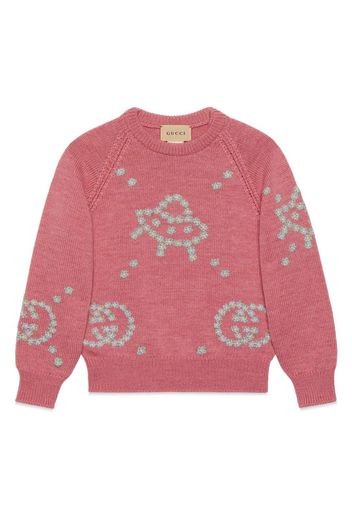 Gucci Kids Maglione con intarsio - Rosa