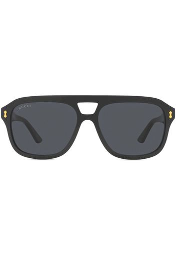 Gucci Eyewear logo-engraved pilot-frame sunglasses - Nero