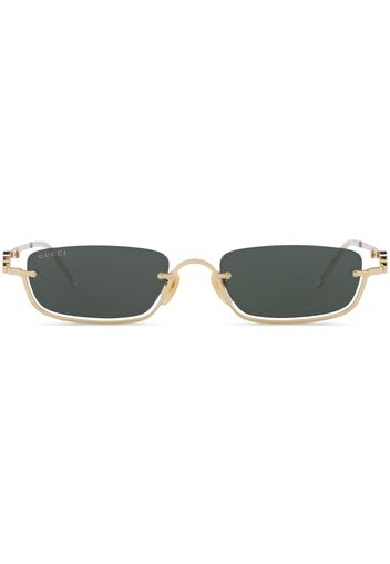 Gucci Eyewear Double G half-rim frame sunglasses - 2300J1 GOLD