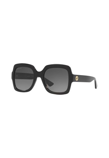 Gucci Eyewear Occhiali da sole squadrati con placca logo - Nero