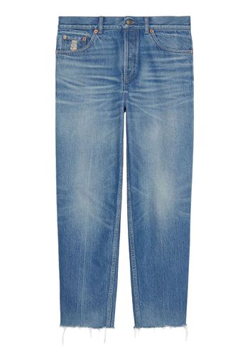 Gucci logo-patch straight-leg jeans - Blu