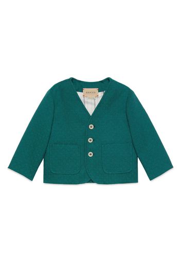 Gucci Kids monogram jacquard wool cardigan - Verde