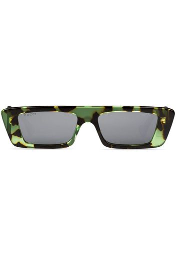 Gucci Eyewear tortoiseshell-effect rectangle-frame sunglasses - Verde