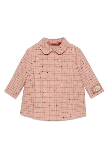 Gucci Kids fine-check double-breasted coat - Rosa