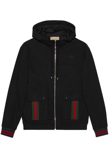 Gucci Web-stripe cotton bomber jacket - Nero