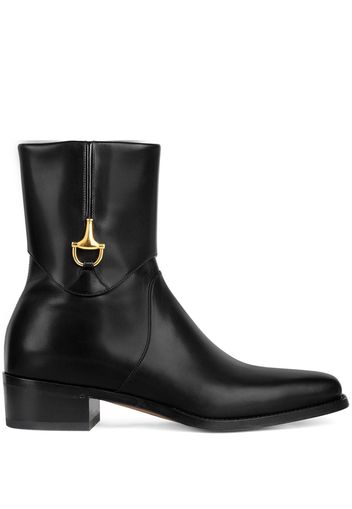 Gucci Horsebit-detail 45mm leather ankle boot - Nero