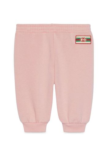 Gucci Kids Pantaloni sportivi con applicazione logo - Rosa