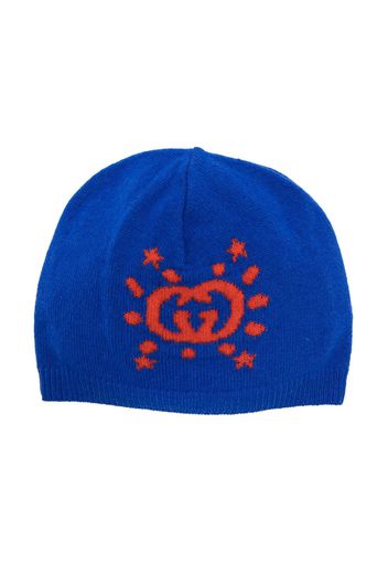 Gucci Kids Interlocking G knitted beanie - Blu