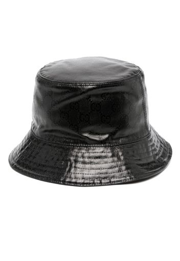 Gucci logo-embossed cotton bucket hat - Nero