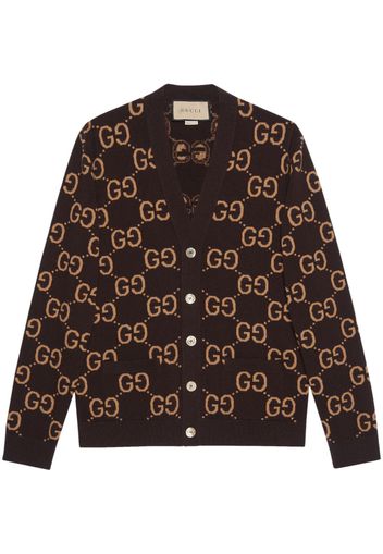 Gucci GG Supreme intarsia cardigan - Marrone