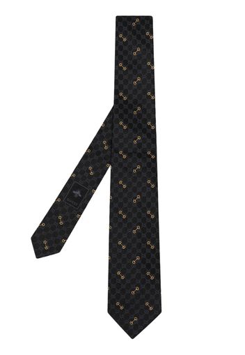 Gucci Cravatta con stampa monogramma - Nero