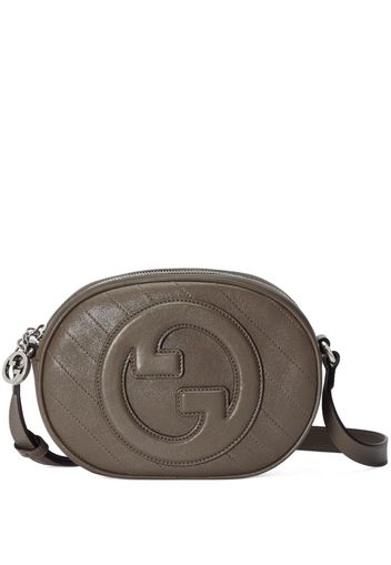 Gucci logo-patch leather shoulder bag - Marrone