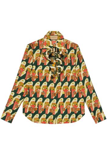 Gucci graphic-print silk shirt - Nero