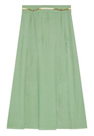 Gucci GG chain belt pleated skirt - Verde