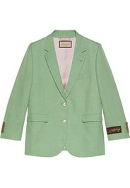 Gucci single-breasted linen-blend jacket - Verde