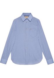 Gucci check-print long-sleeve shirt - Blu