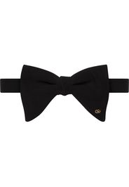 Gucci logo-plaque silk bow tie - Nero
