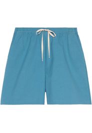 Gucci animal-embroidered cotton shorts - Blu