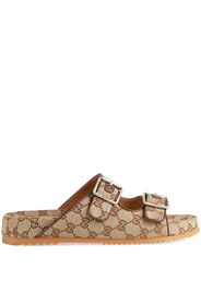 Gucci GG Supreme-print mule sandals - Toni neutri