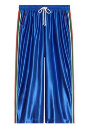 Gucci Web detailing wide-legged track pants - Blu