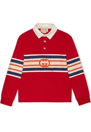 Gucci Kids Polo a righe GG - Rosso