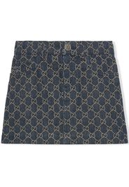 Gucci Kids Gonna denim GG con effetto jacquard - Blu