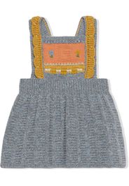 Gucci Kids Abito con ricamo - Grigio