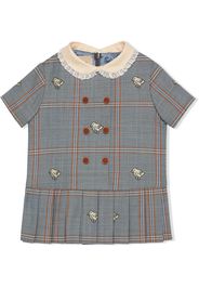 Gucci Kids Abito a quadri con pieghe - Blu