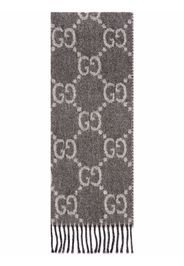 Gucci GG jacquard pattern knit scarf - Grigio