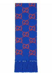 Gucci Sciarpa effetto jacquard con logo GG - Blu