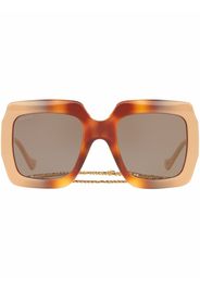 Gucci Eyewear Occhiali da sole oversize tartarugati - Marrone