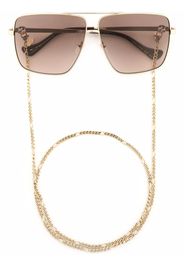 Gucci Eyewear Occhiali da sole squadrati oversize - Oro