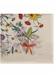 Gucci Flora-print jacquard shawl - Toni neutri