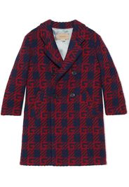 Gucci Kids Cappotto con motivo G Quadro - Blu