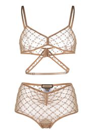 Gucci GG star tulle lingerie set - Toni neutri