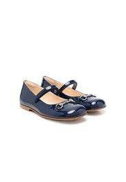 Gucci Kids horsebit detail ballerina shoes - Blu