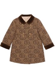 Gucci Kids Cappotto con ricamo GG - Marrone