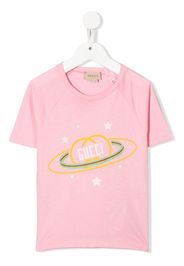 Gucci Kids logo star print T-shirt - Rosa