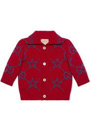 Gucci Kids Cardigan con logo GG - Rosso