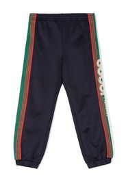 Gucci Kids logo-tape striped track pants - Blu