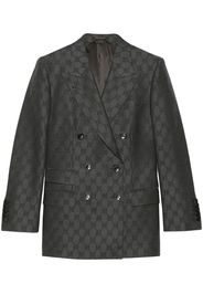 Gucci Blazer GG doppiopetto con effetto jacquard - Grigio