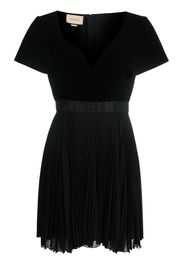 Gucci logo pleated mini dress - Nero