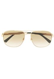 Gucci Eyewear Occhiali da sole con logo inciso - Oro