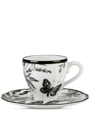 Gucci Herbarium floral-print cup and saucer - Nero