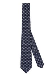 Gucci monogram-print silk tie - Blu