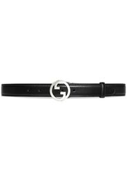 Gucci monogram plaque leather belt - Nero