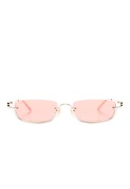 Gucci Eyewear metallic rectangular-frame sunglasses - Oro