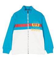 Gucci Kids Felpa bicolore con zip - Bianco