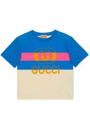 Gucci Kids Web Stripe print T-shirt - Toni neutri